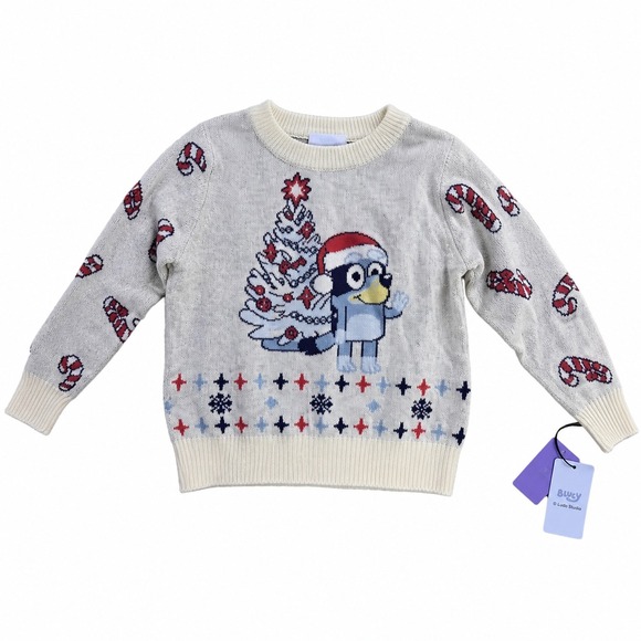 Bluey Other - Bluey Sweater Baby 18M Christmas Tree Pullover Cream Color Christmas